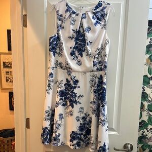 Signature Blue and White Sleeveless A-Line Sundress